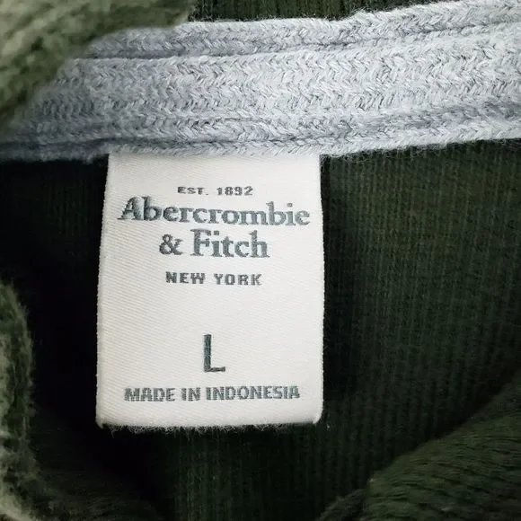 Abercrombie & Fitch Long Sleeve Knit Pullover Men's Green Sweater Size Large - Picture 2 of 9